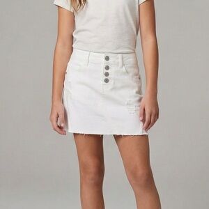 Justice White Distressed Denim Skort | Size 8